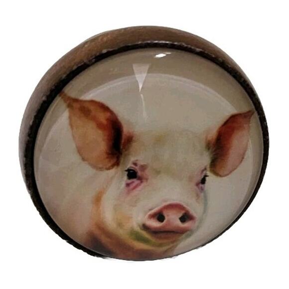 PIG Drawer Pull Knob Country Farm Animal Dairy Ranch Farmhouse DIY Hardware NEW - Picture 1 of 6